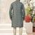 mix colourdigital printed jackard classic sherwani set with thred work & fancy batan