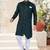 bottle greenhavy sherwani set with thred, star work & zari work with fancy botton