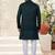 bottle greenhavy sherwani set with thred, star work & zari work with fancy botton