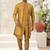 Goldhavy jacket style attached indowestern   set with thred work & fancy botton