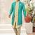 Mint green & fownhavy jacket style attached indowestern set with thred work & fancy botton