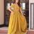 Yellow designer embroidered gold crush anarkali gown – party wear