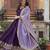 Purple embroidered star georgette anarkali gown with zari sequins – party wear
