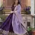 Purple embroidered star georgette anarkali gown with zari sequins     party wear