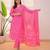 Pink women rayon slub kurta pant with muslin dupatta set | ethnic wear suit set