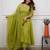 Women Green Embroidered A-line Kurta Set with Dupatta – Ethnic Festive Wear