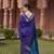 blue silk blend saree with woven work