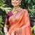peach orange soft silk woven work traditional saree