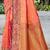 peach orange soft silk woven work traditional saree