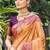 rust orange soft silk woven work traditional saree