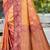 rust orange soft silk woven work traditional saree
