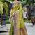 olive green soft silk woven work traditional saree