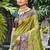 olive green soft silk woven work traditional saree
