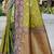 olive green soft silk woven work traditional saree