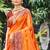 saffron orange soft silk woven work traditional saree