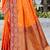 saffron orange soft silk woven work traditional saree