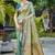 sage green soft silk woven work traditional saree