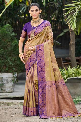 royal purple soft silk woven work traditional saree