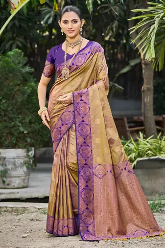 royal purple soft silk woven work traditional saree