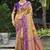 royal purple soft silk woven work traditional saree