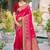 rani pink soft silk woven work traditional saree