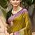 olive green soft silk woven work traditional saree