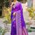 violet soft silk woven work traditional saree