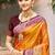mustard orange soft silk woven work traditional saree