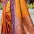 rust orange soft silk woven work traditional saree