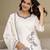 White Chanderi Cotton Embroidery Work Kurta Pant with Dupatta Set 
