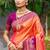 coral orange soft silk woven work traditional saree