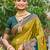 olive green soft silk woven work traditional saree