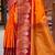 saffron orange soft silk woven work traditional saree