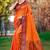 saffron orange soft silk woven work traditional saree
