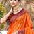saffron orange soft silk woven work traditional saree