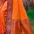 saffron orange soft silk woven work traditional saree