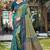 peacock green soft silk woven work traditional saree