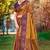 golden brown soft silk woven work traditional saree