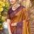 golden brown soft silk woven work traditional saree
