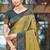 olive green soft silk woven work traditional saree