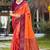 bright orange soft silk woven work traditional saree