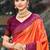 bright orange soft silk woven work traditional saree