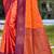 bright orange soft silk woven work traditional saree
