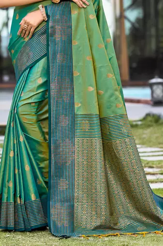 mehendi green soft silk woven work traditional saree
