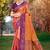 peach orange soft silk woven work traditional saree