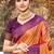 peach orange soft silk woven work traditional saree