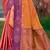 peach orange soft silk woven work traditional saree
