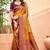 mustard orange soft silk woven work traditional saree