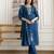 Morpeach chanderi cotton embroidery work kurta pant with dupatta set stitched