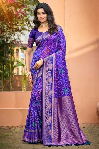 royal blue soft silk woven work traditional saree